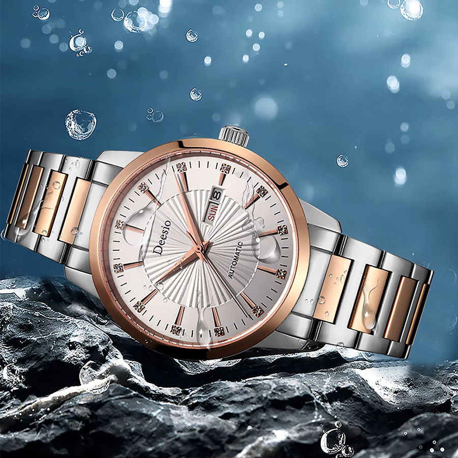Deesio Armbanduhr, Automatik, Edelstahl, Silber, Bicolor, Herren - Bild 2
