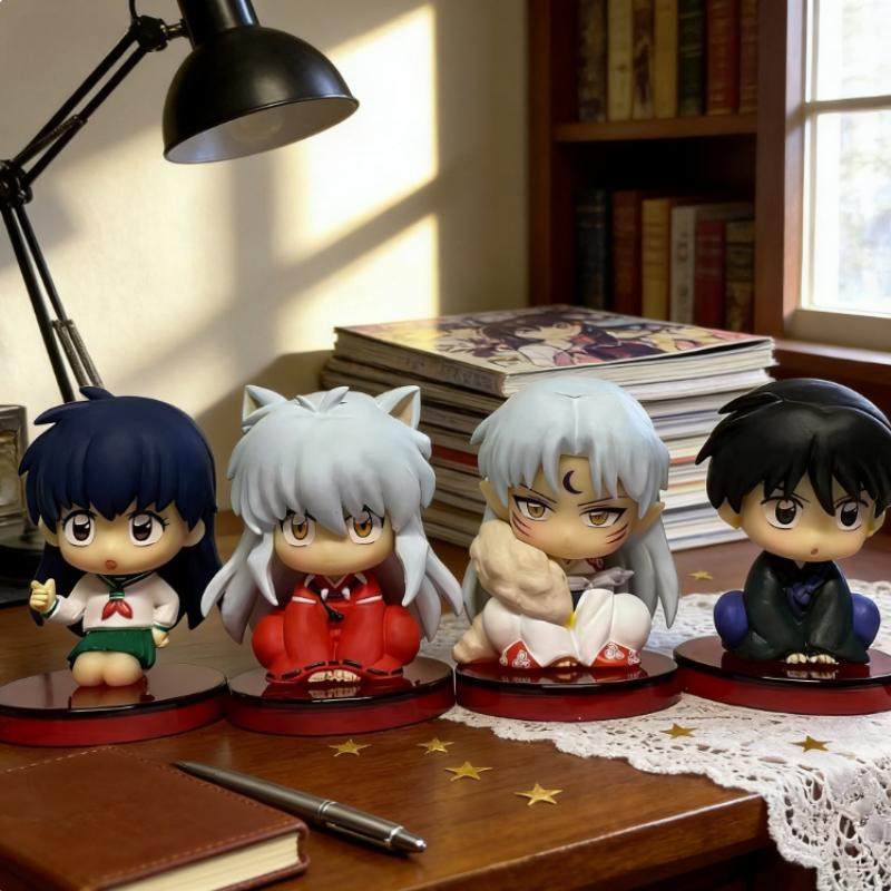 4er-Set Anime Inuyasha Figuren aus PVC mit Kikyo, Sesshoumaru, Higurashi und Kagome in Multicolor, Höhe: 12 cm - Bild 4