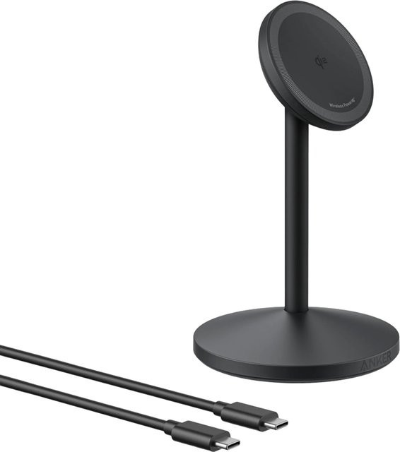 Anker MagGo Stand Wireless Netzladegerät 15W Schwarz A25X1H11 mit USB-C - Bild 1