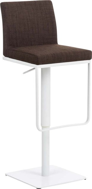 TPFLiving Barhocker Panda mit weißem Gestell und braunem Stoff, drehbar 360 Grad, modern - Bild 1