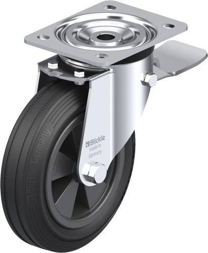 Blickle L-VPP 180G-ST Lenkrolle mit Feststeller in Schwarz und Grau, Rad-Durchmesser: 18 cm, Tragfähigkeit: 170 kg - Bild 1