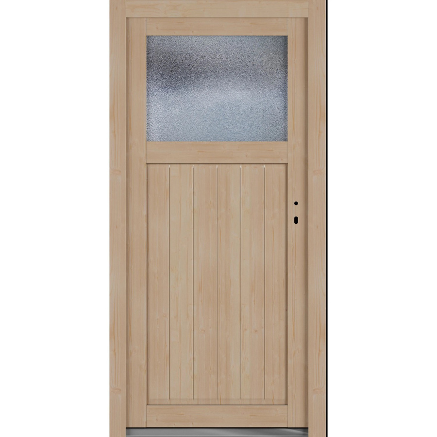 Roro Nebeneingangstür OHE 1002 Fichte mit Glaseinsatz, Farbe Beige/Braun, B: 98 cm, H: 198 cm, DIN Rechts - Bild 2
