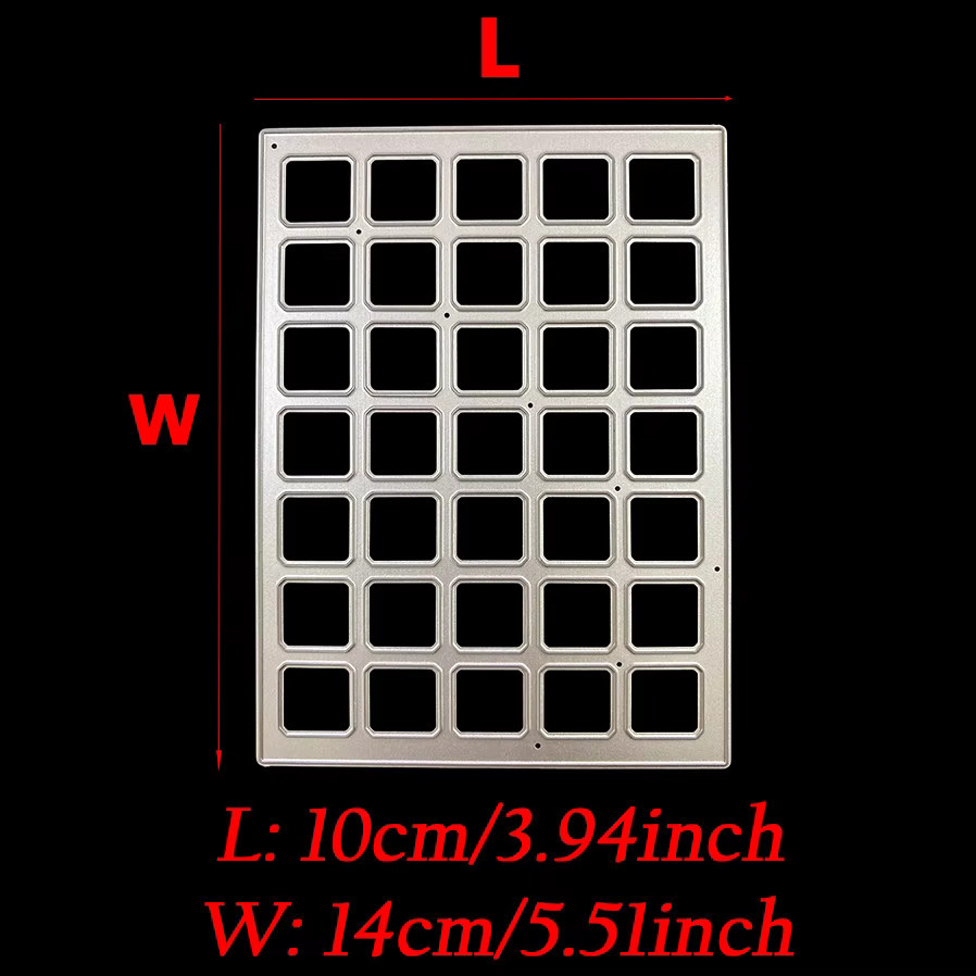 Metall Schneideform Grid Hintergrund Rahmen in Silber für DIY Scrapbooking und Bastelarbeiten - Bild 2