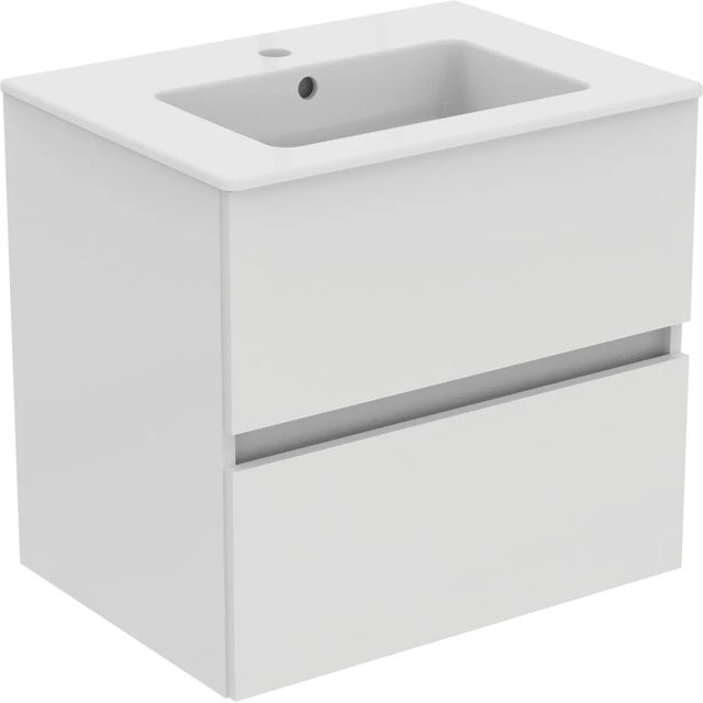 Ideal Standard Möbelpaket Eurovit+ Waschtisch und Unterschrank mit Soft-Close-Türen und Schubladen in Weiß Hochglanz, Breite: 61 cm - Bild 1