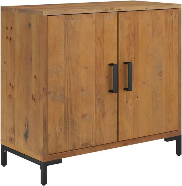 vidaXL Sideboard aus Kiefer Massivholz und Metall in Braun im Industrial Design B/H/T: 75 x 70 x 35 cm - Bild 1