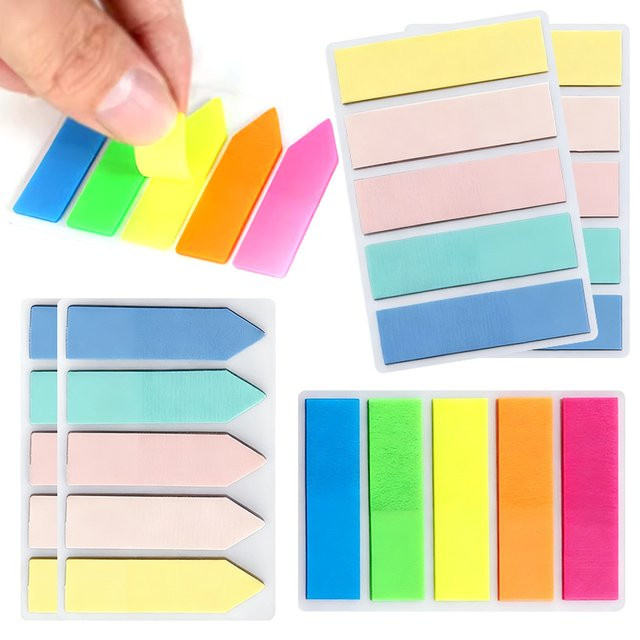 ZYF Selbstklebendes PET-Index-Aufkleber-Set in 4 Stilen, 100 Blatt Markierungsaufkleber Multicolor für Scrapbooking und Dekoration - Bild 1