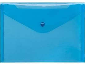 FolderSys Dokumententasche DIN A5 quer mit Druckknopfverschluss aus Kunststoff in blau transparent - Bild 1