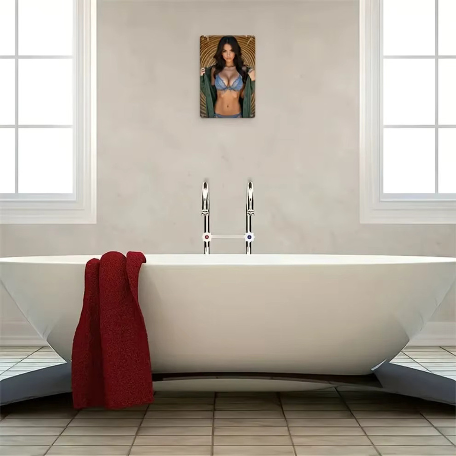 Art Deco Metall-Wandkunst CIFBUY Blaue Dessous Frau Retro Eisen-Dekoration für dein Zuhause - Bild 4