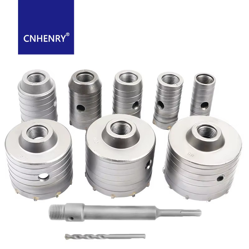 CNHENRY SDS Plus Lochsäge Set mit TCT Hartmetall-Bits für Beton, Ziegel und Zement, Farbe: Silber, Durchmesser: 30,0 mm - Bild 5