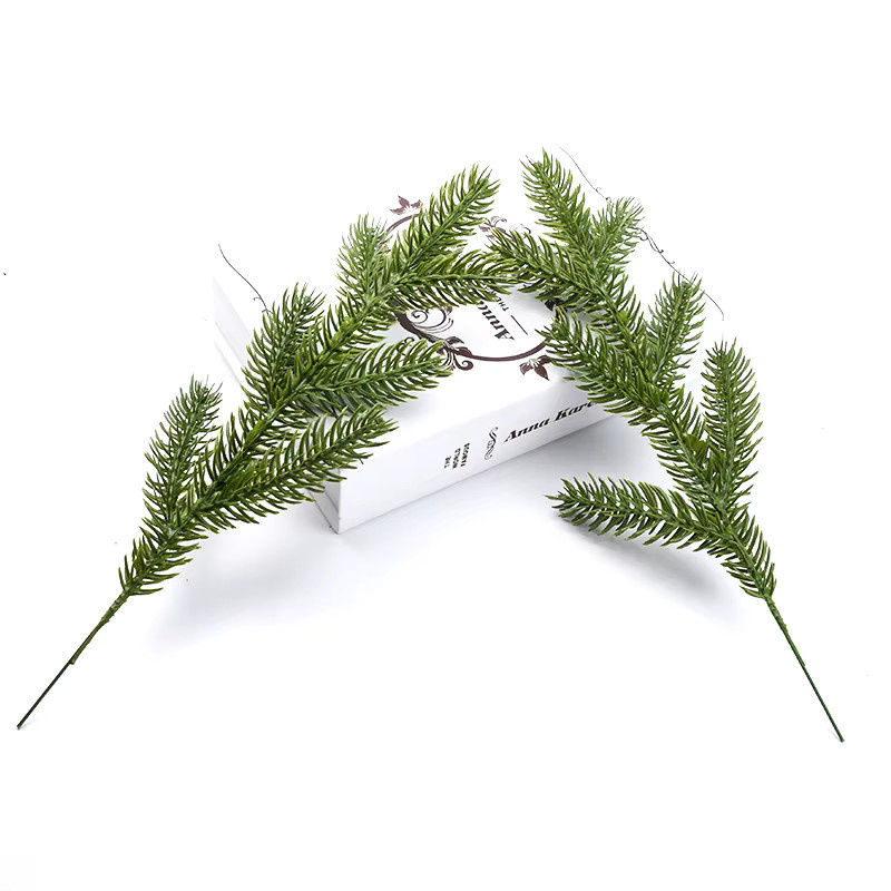 5er Set Künstliche Grüne Pflanzen für Weihnachtsdeko und DIY-Bastelarbeiten, Farbe: Grün - Bild 2