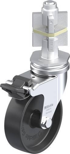 Blickle LRA-POA 75G-FI-E07 Lenkrolle mit Feststeller in Schwarz und Silber, Rad-Durchmesser: 75 mm, Tragfähigkeit: 75 kg - Bild 1