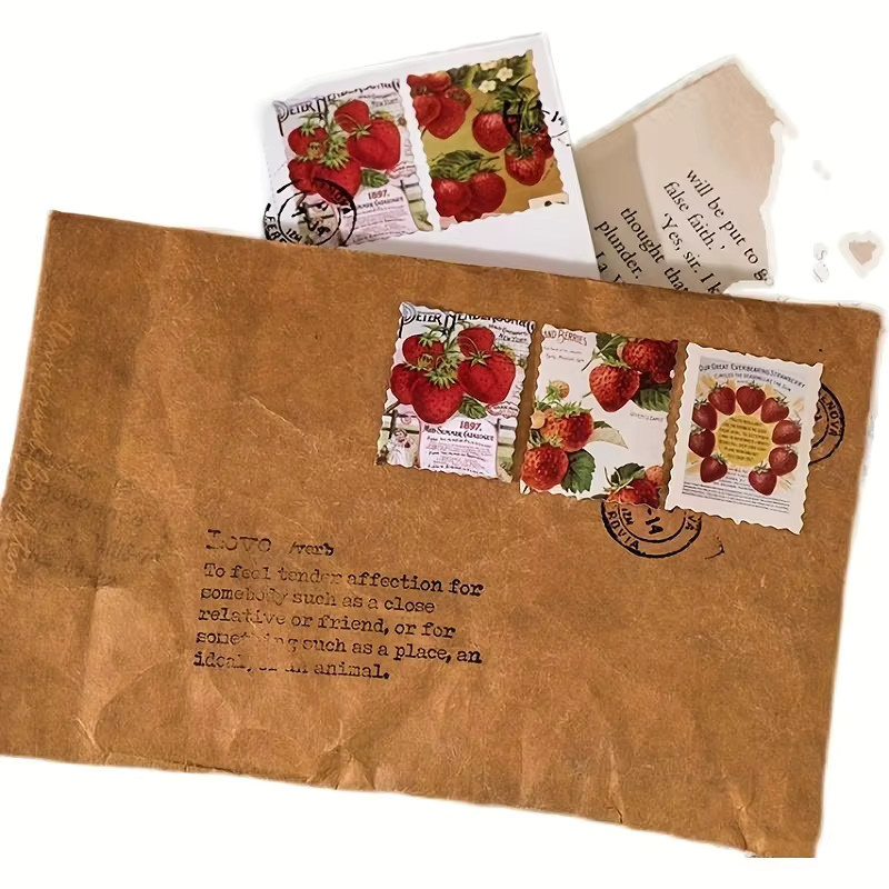 Mini-Aufkleber Erdbeerpapier für Scrapbook und Journal in Mehrfarbig - Bild 5