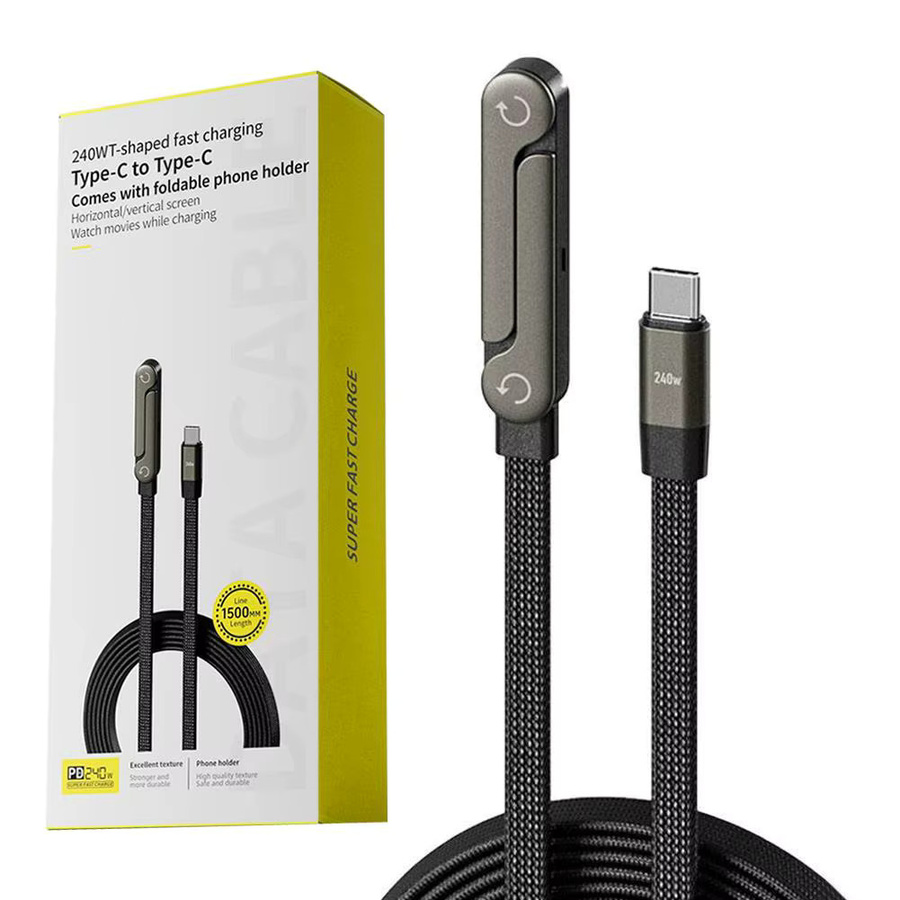 2-in-1 Faltbares Multi-Ladekabel mit 240W Schnellladung und Typ-C Anschluss - Bild 4