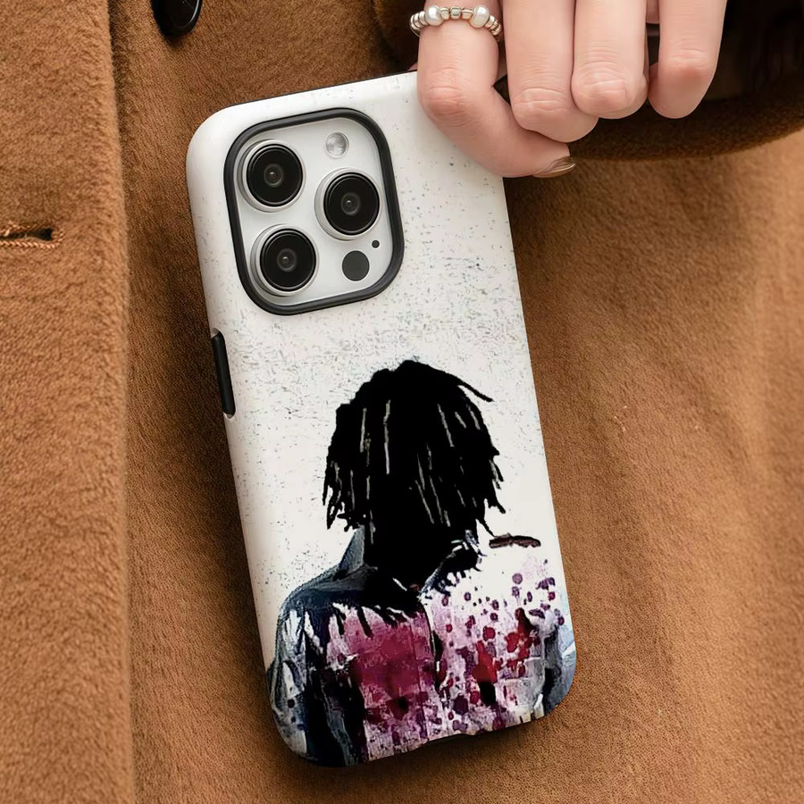 K-Ken Carson Mehr Chaos Handyhülle für iPhone 17 16 15 14 13 12 Pro Max Plus in Weiß mit glänzender HD-Doppelschicht-Flüssigkeitshartschale - Bild 3
