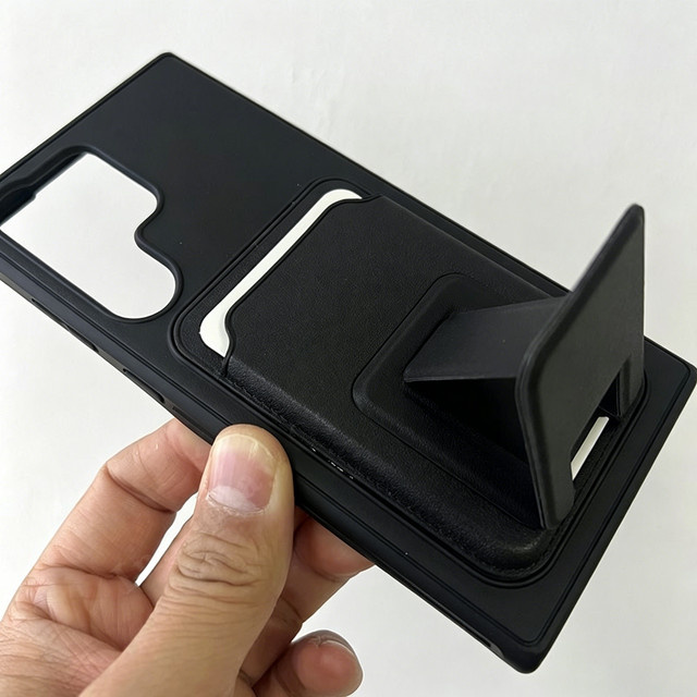 Kartenetui Brieftaschenhülle für Samsung Galaxy S26 S25 S24 S23 Ultra Plus FE A57 A37 A07 A17 A56 A36 A16 A06 A26 A55 in Schwarz und Lila - Bild 1
