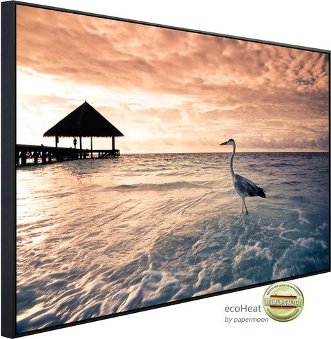 papermoon EcoHeat Infrarotheizung Flamingo Tropical Beach mit App-Steuerung und Überhitzungsschutz, bunt, Matt-Effekt - Bild 1