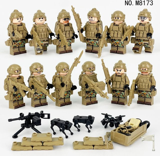 Militärserie Strategische Informationsunterstützungstruppe Soldat, Baustein Spielzeug, 12-teiliges Set, ab 6 Jahren - Bild 1