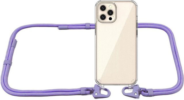 XOUXOU iPhone Hülle mit Lanyard Kordel und Umhängekette in Purple für iPhone 16 15 Pro Max 14 13 und weitere Modelle - Bild 1