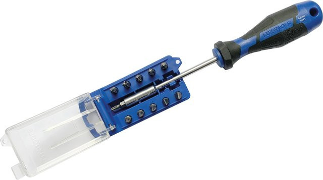 LUX-TOOLS Bit-Schraubenzieher in Blau mit 11-teiligem Bitmagazin - Bild 1
