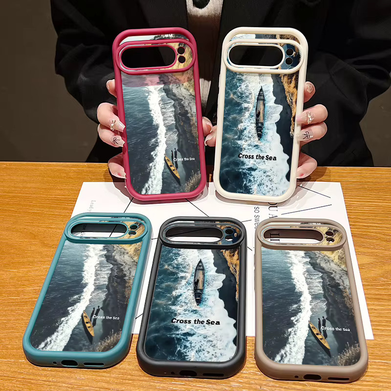 Stoßfeste Handyhülle mit Ozean-Landschaftsmuster aus weichem TPU-Silikon für Google Pixel 8 Pro, 8A, 9 Pro XL und Pixel 9 in Rot/Mehrfarbig - Bild 4