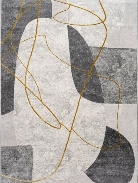 Teppich Tiana Grau mit geometrischem Muster und Hoch-Tief-Effekt, B: 200 cm, T: 290 cm - Bild 1