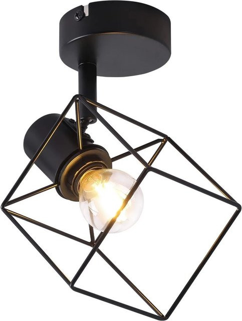 NETTLIFE Deckenstrahler aus Metall in Schwarz mit Glas und E14 Fassung, verstellbar und Leuchtmittel austauschbar - Bild 1
