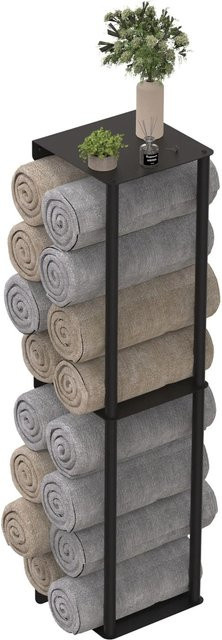 Relaxdays Handtuchhalter aus Eisen in Schwarz für Rollen, Wandmontage, B/T/H: 83,5 x 20 x 20 cm - Bild 1