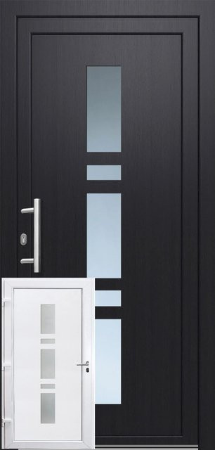 PANTO Kunststoff-Haustür modern in Anthrazit/Weiß mit Anschlag Links, B: 100 cm, H: 200 cm - Bild 1