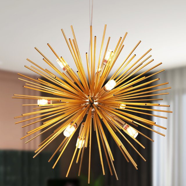GreeLustr LED Kronleuchter Feuerwerk Gold Moderne Pendelleuchte mit integriertem LED für Esszimmer und Küche - Bild 1