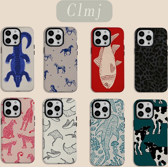 Clmj Art Handyhülle mit süßem Tierdesign für iPhone 11 bis iPhone 17 Pro Max Plus mit doppelschichtiger Abdeckung - Bild 1