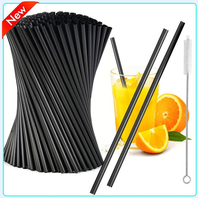 APWIKOGER Flexible Trinkhalme Schwarz 26 cm - Bild 1