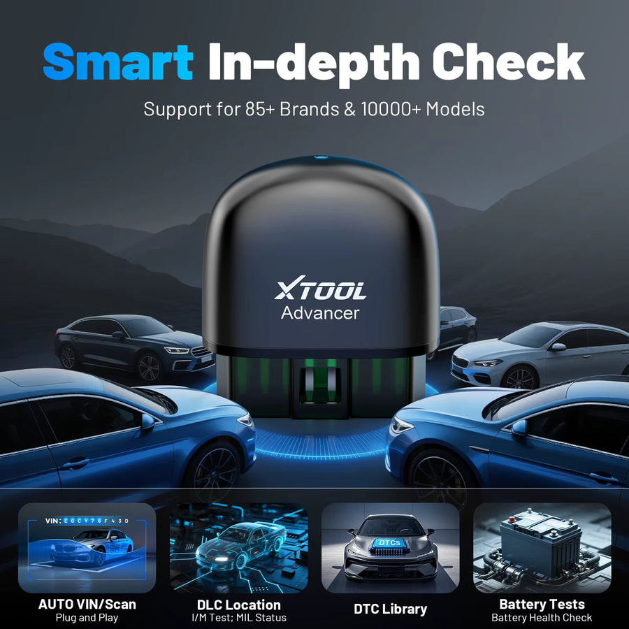 XTOOL Advancer AD20 Pro Bluetooth OBD2-Scanner Diagnosegerät in Schwarz mit System-Scan, Motorprüfung und Öl-Reset - Bild 5
