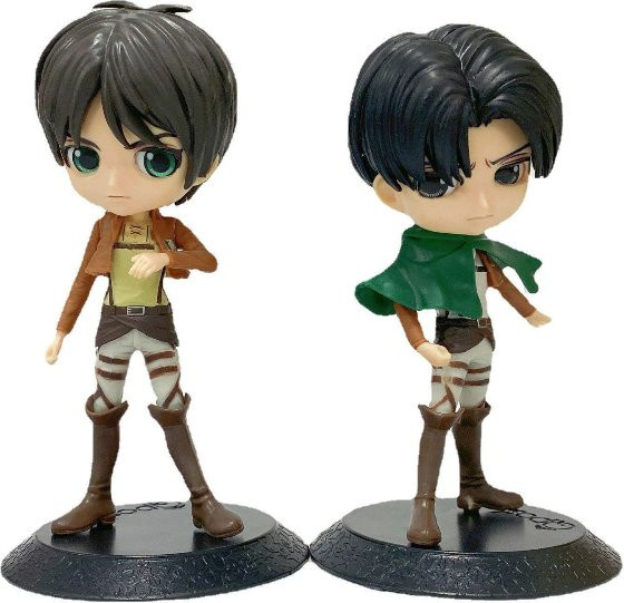 Bandai Attack On Titan Chibi Eren Yeager Levi Ackerman Actionfiguren, Puppe - Bild 1