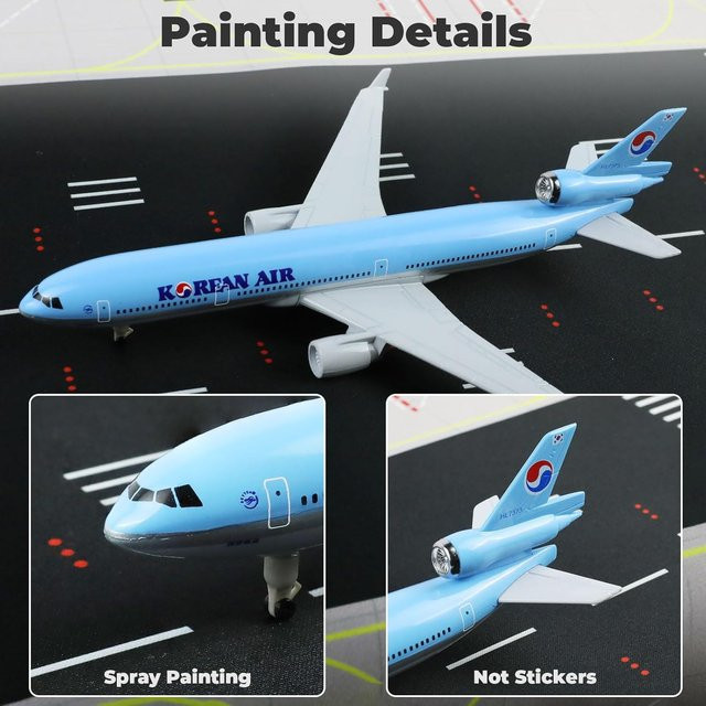 ZOCO MD-11 Spielzeugflugzeug-Modellbausatz, 1:300, Metall, 20 cm - Bild 1