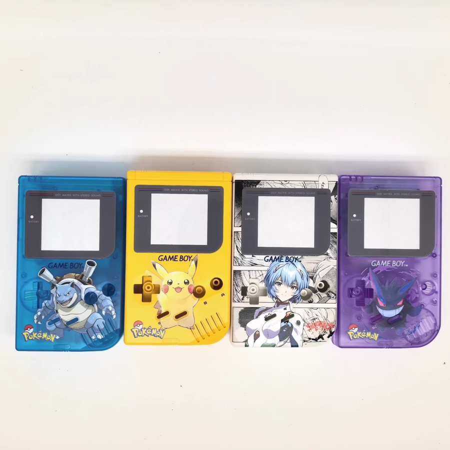 Bandai Gameboy Ersatzgehäuse Retro Design in Bunt mit Pikachu Gengar Rei Ayanami oder Blastoise Motiven - Bild 2