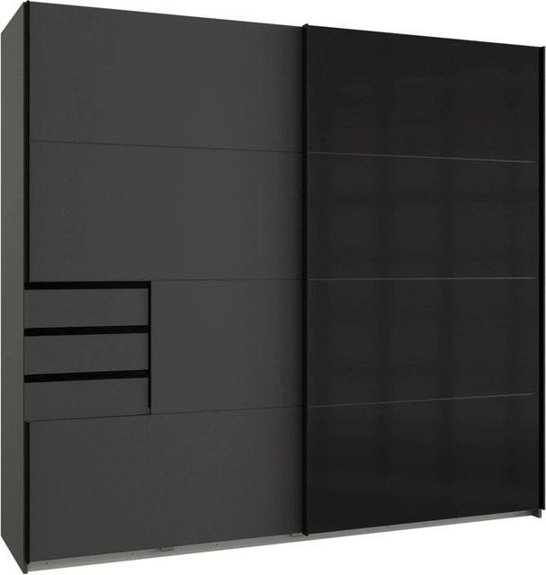 Premium Living Schwebetürenschrank Saigon modern in Anthrazit, Schwarz und Grau, B/T/H: 225 x 64 x 208 cm - Bild 1