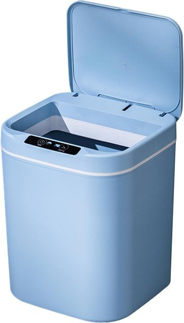 Intelligenter Mülleimer mit Infrarot-Sensor und Klopf-Induktion, 18L, Blau - Bild 1