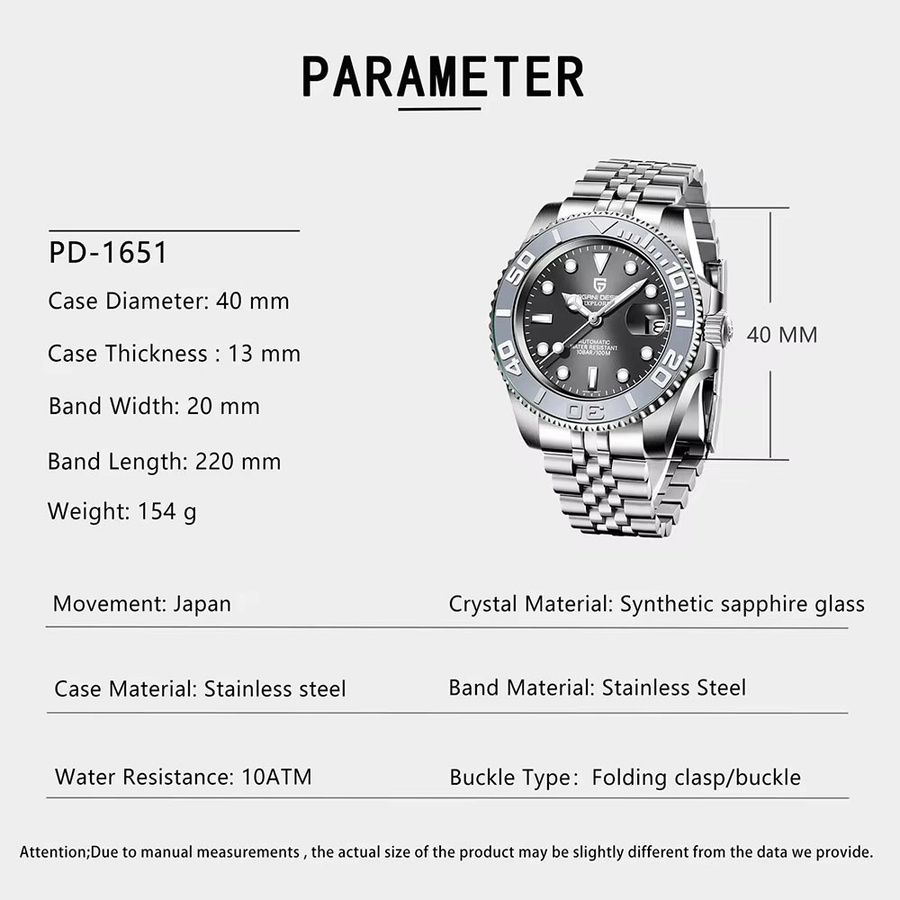 PAGANI DESIGN Armbanduhr, Automatik, Edelstahl, 40 mm, Herren - Bild 6