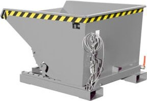 Bauer Südlohn Spänebehälter EXPO-E 600 Kippbehälter mit Siebblech, öl- und wasserdicht, staplertauglich, Farbe: Mausgrau, B: 107,0 cm, H: 126,0 cm, T: 83,5 cm - Bild 1
