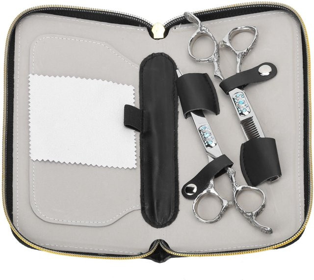TOMTOP JMS Haarschneideschere Set mit Aufbewahrungstasche, White, Unisex - Bild 1