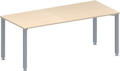 Schäfer Shop Genius Konferenztisch MODENA FLEX in Ahorn mit weißaluminium RAL 9006, B: 180 cm, T: 80 cm, H: 72-84 cm - Bild 1
