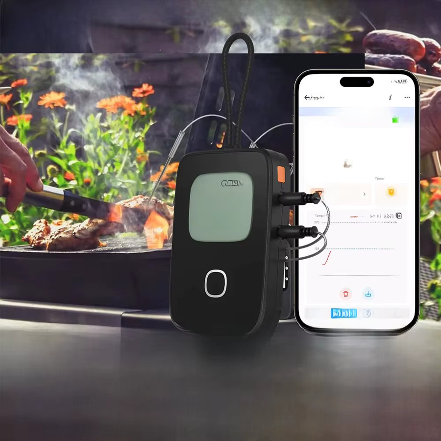 SONOFF BMT01 BBQ Fleischthermometer Schwarz – Kabelloses intelligentes Grillwerkzeug mit Temperaturwarnungen, Timer und EWeLink App-Steuerung - Bild 1
