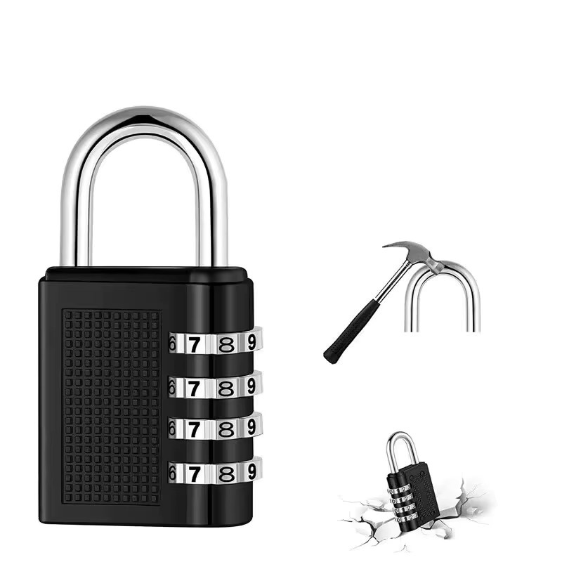 Sicheres 4-stelliges Zahlenschloss aus Zinklegierung von xmshxltd in Schwarz für Gepäck und Outdoor - Bild 3