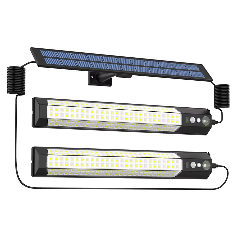 LED Solar-Bewegungssensor-Wandleuchte für den Außenbereich in Schwarz mit Fernbedienung und IP65 Wasserdichtigkeit für Garten und Veranda - Bild 6