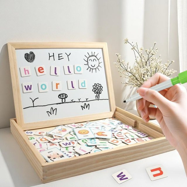 Zealous Sole Montessori Holz Mathe Lehrmittel, Alphabet Puzzle Lernspielzeug, ab 3 Jahre - Bild 1
