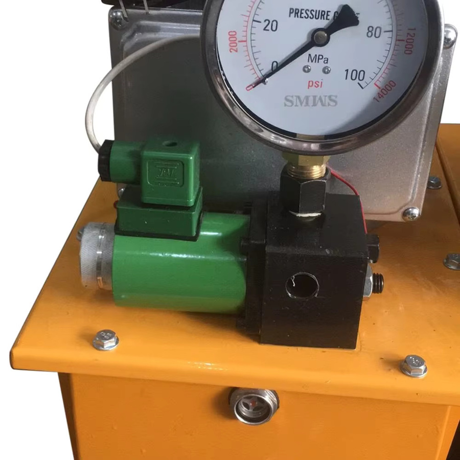 Bymaocar Elektrische Hydraulikpumpe mit Magnetventil, 750 W, 70 MPa 10000 PSI, 220 V industrielle Hydraulikeinheit - Bild 4