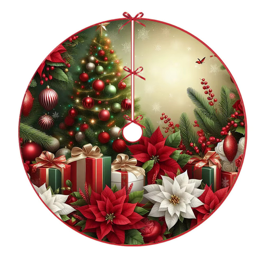 VIKAMA Weihnachtsbaumrock in runder Form mit 3D-Stickerei und floralem Design in Multicolour - Bild 5