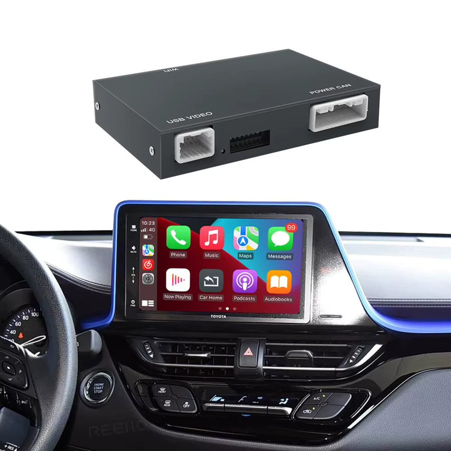 REEIIO Drahtlose CarPlay und Android Auto Box mit GPS-Navigation in Schwarz für Toyota CHR RAV4 Highlander Tundra Sienna Prius Yaris Camry - Bild 6