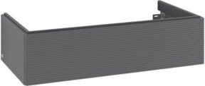 V&B Waschtischunterschrank Antao mit Auszugsbeleuchtung, Anthrazit lackiert, B/T/H: 98,8 x 49,3 x 25,6 cm - Bild 1
