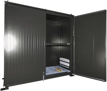 Isolierter Regalcontainer BAUER CEH 29-2 IBC aus Stahl mit Doppelflügeltor, grau, B/T/H: 322,0 x 150,0 x 351,0 cm - Bild 1